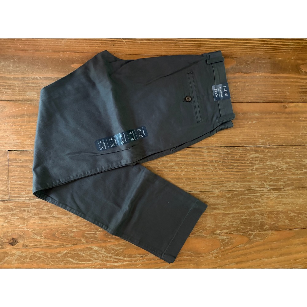 J.Crew Factory Mens Straight Flex Chino Pants Charcoal Grey 31x32 H3186 NWT